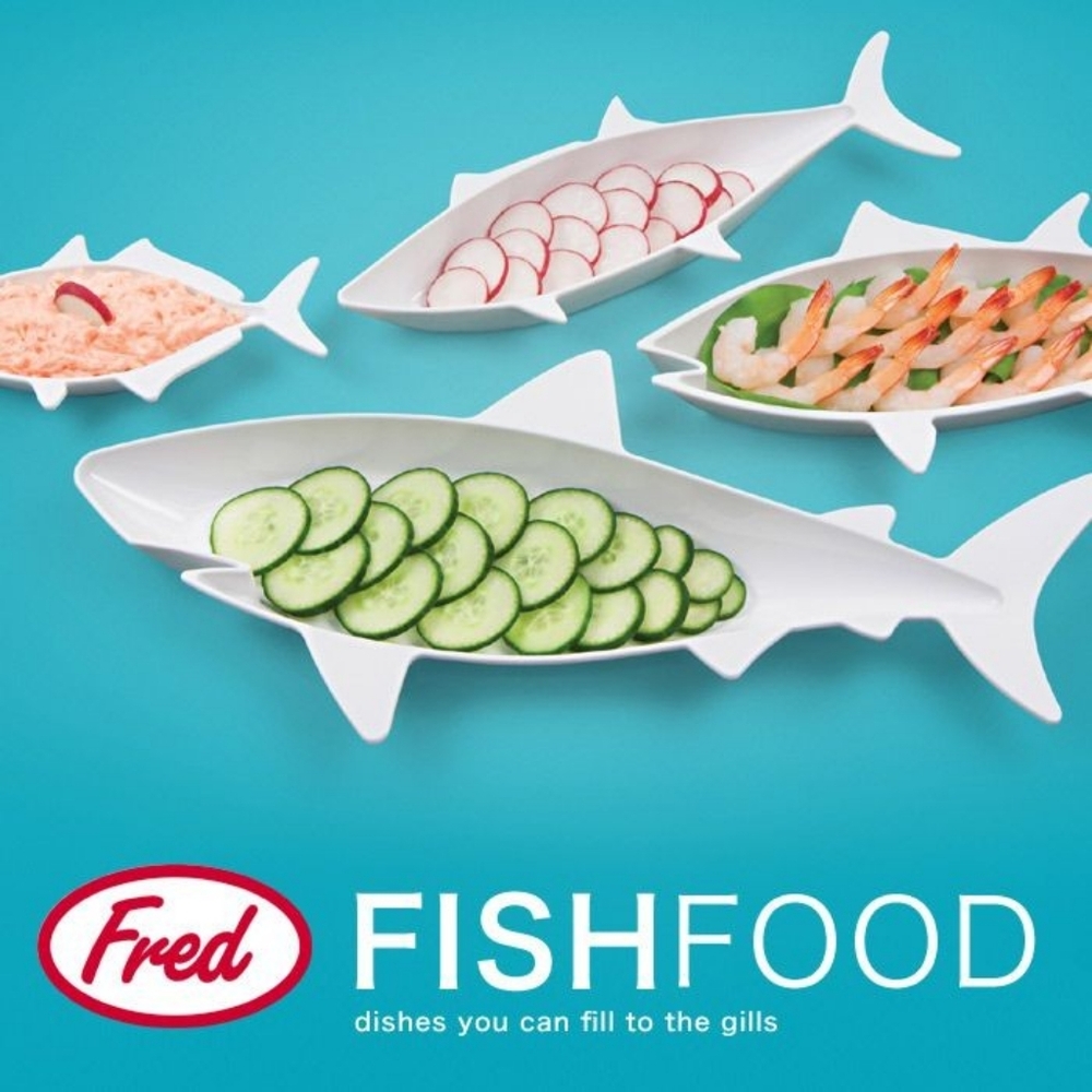 BNIB Fred Fish Food Nesting Serving Dishes